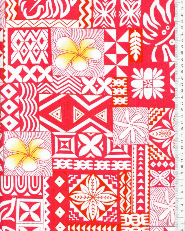 Polynesian fabric MAEVA Red - Tissushop